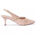                                                                                         Scarpin Slingback Napa Salto Fino Bico Fino Detalhe Fivela  Nude (PROMOÇÃO) - Scarpin - Levit Calçados